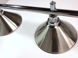 Pool Table Light 3 Shade - Chrome Chassis- Choose Your Shade Colour
